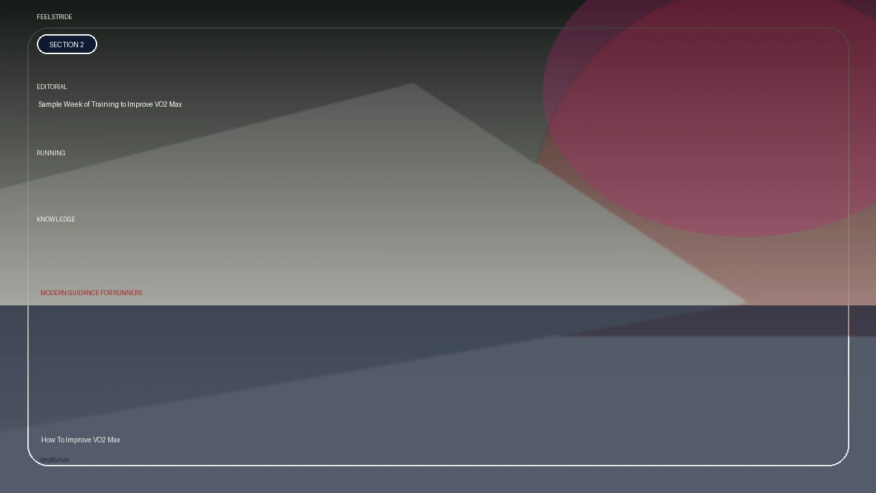 Sample Week of Training to Improve VO2 Max supporting running article image