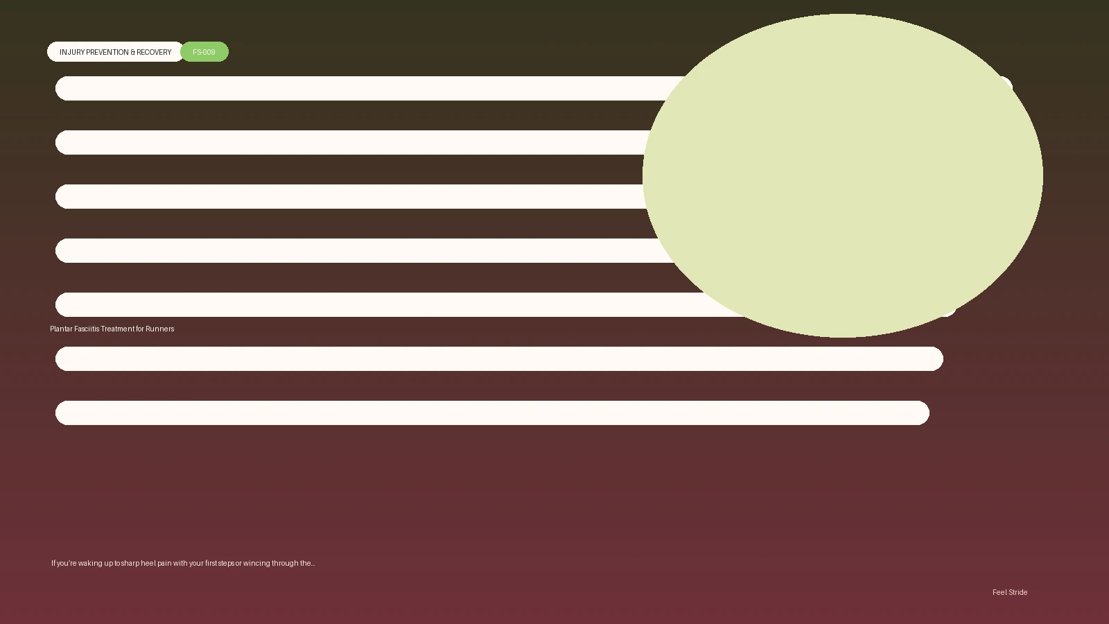 Plantar Fasciitis Treatment for Runners featured image for running nutrition guidance
