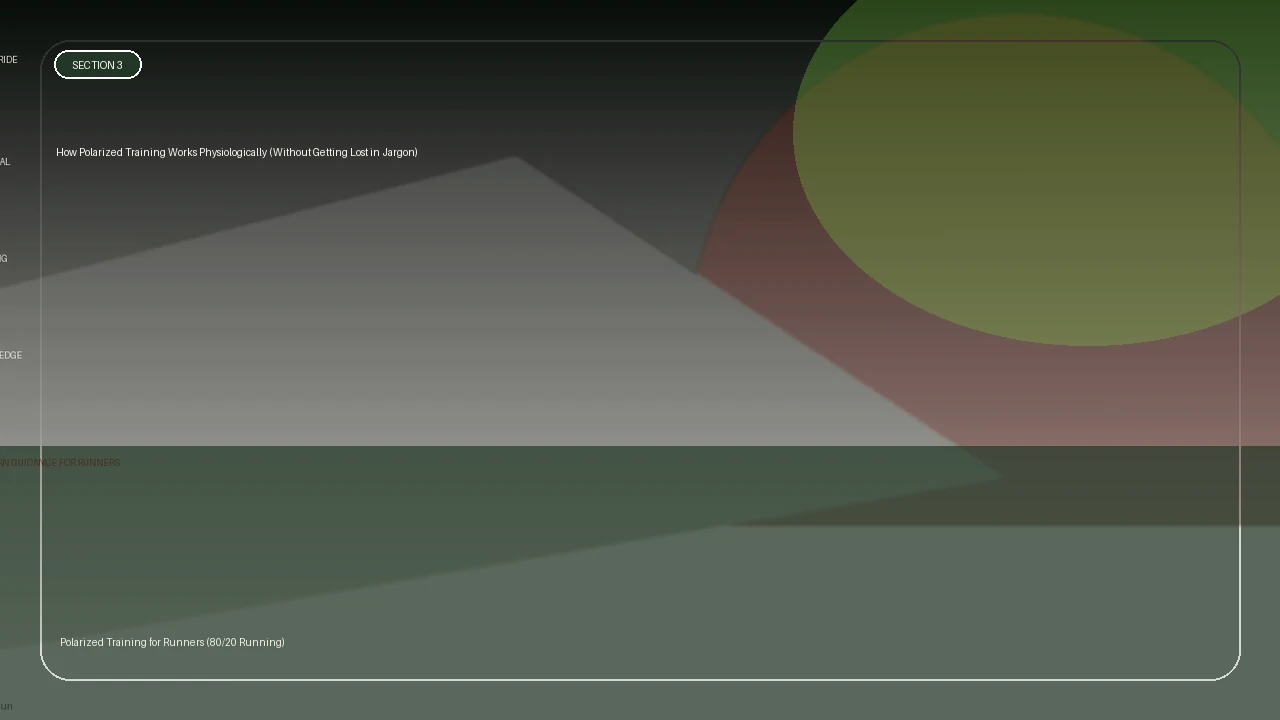 How Polarized Training Works Physiologically (Without Getting Lost in Jargon) supporting running article image