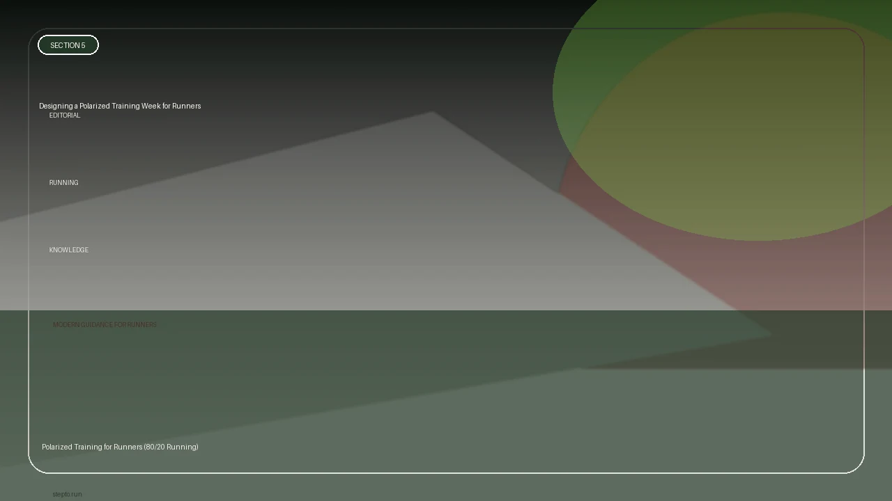 Designing a Polarized Training Week for Runners supporting running article image