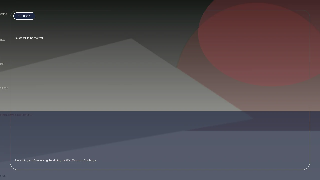 Causes of Hitting the Wall supporting running article image