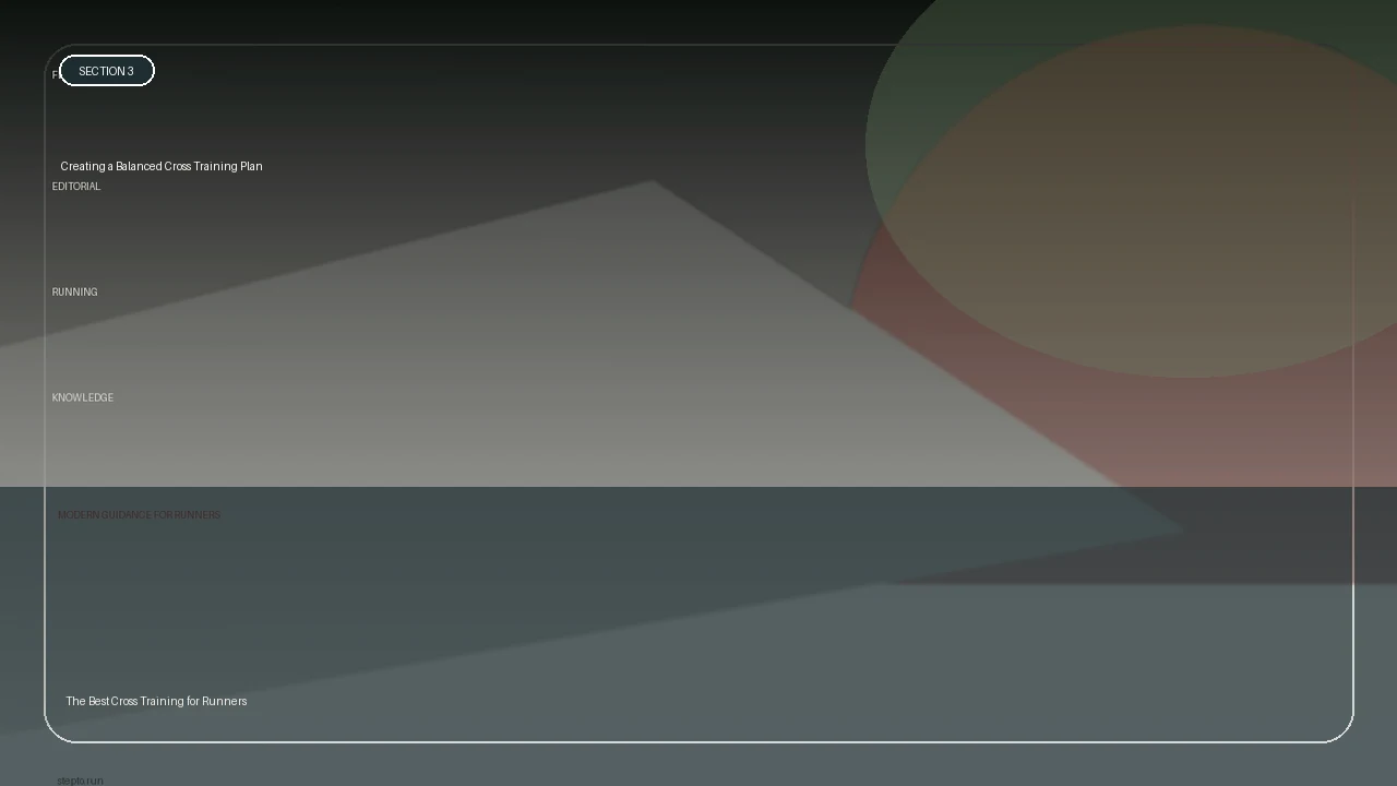 Creating a Balanced Cross Training Plan supporting running article image