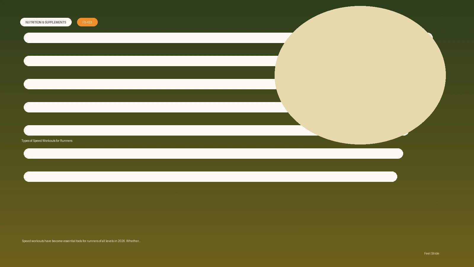 Types of Speed Workouts for Runners featured image for running nutrition guidance