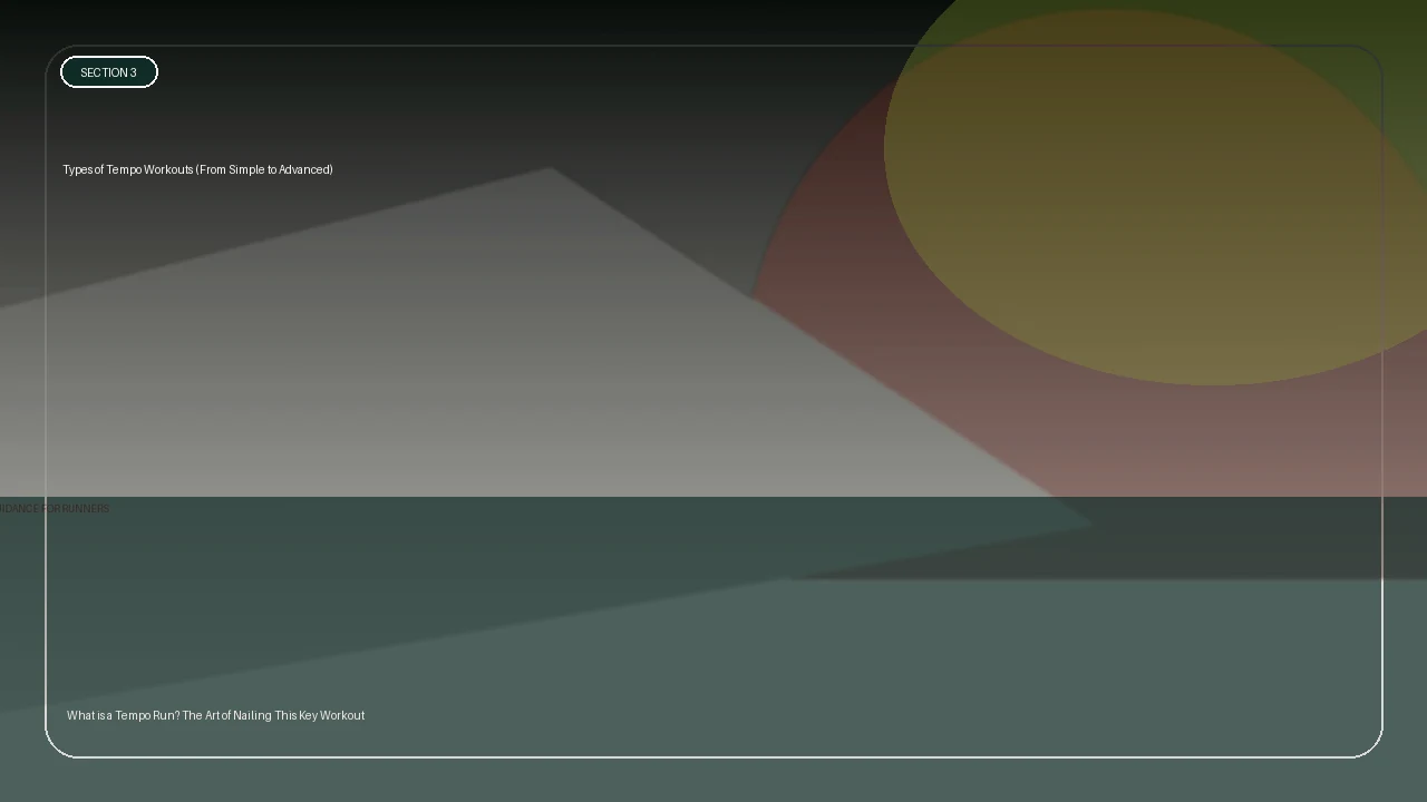 Types of Tempo Workouts (From Simple to Advanced) supporting running article image