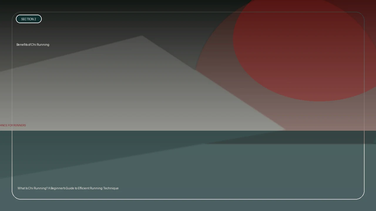 Benefits of Chi Running supporting running article image